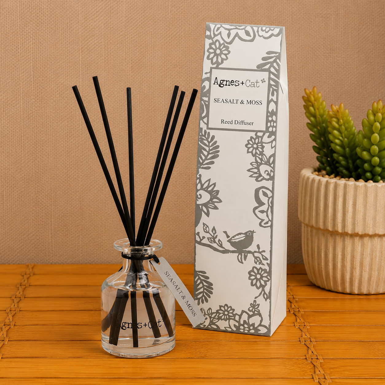 Agnes & Cat Seasalt & Moss Geurstokjes 140 ml | Luxe Reed Diffuser