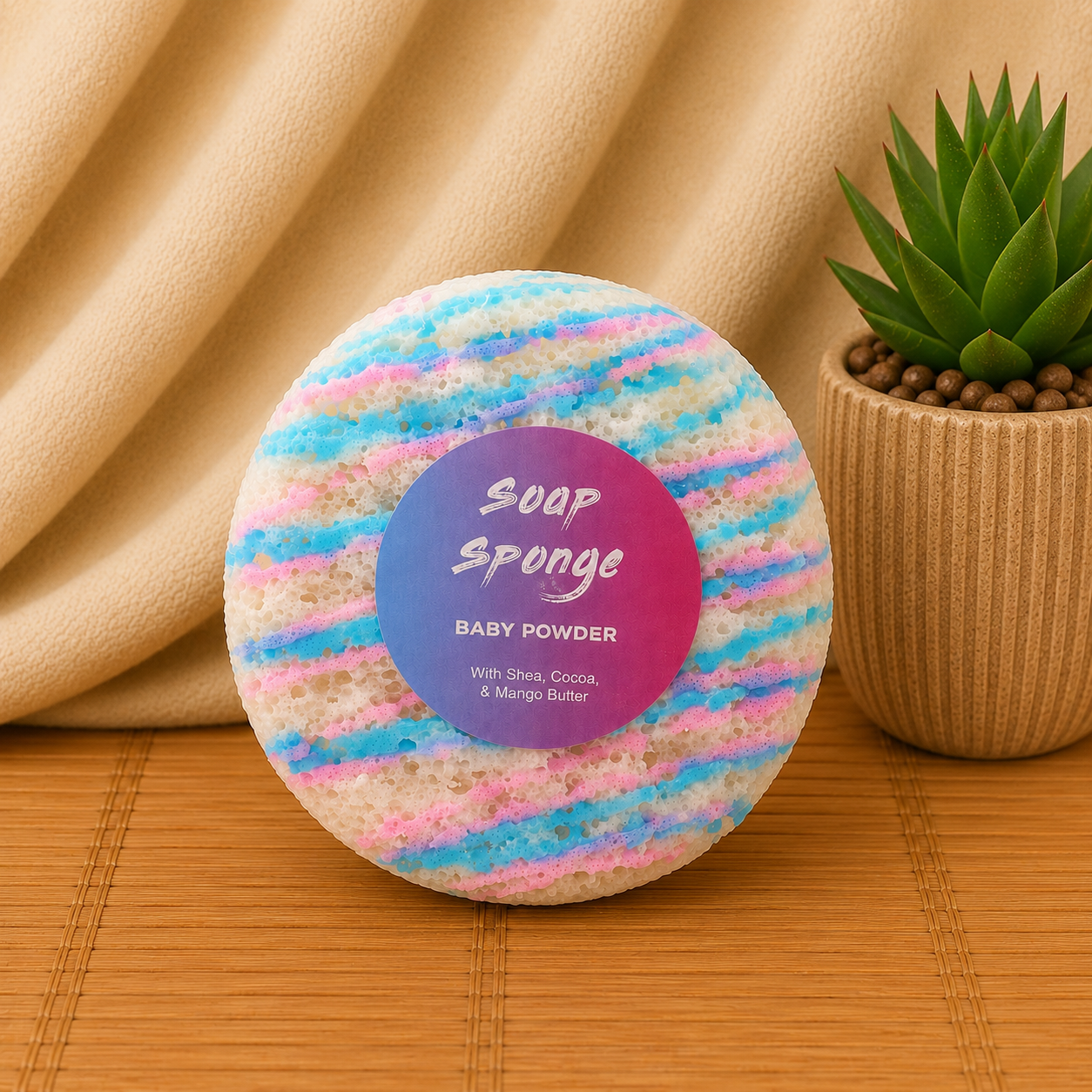 Baby Powder Boter Bubble Zeep Spons | ±220 gram