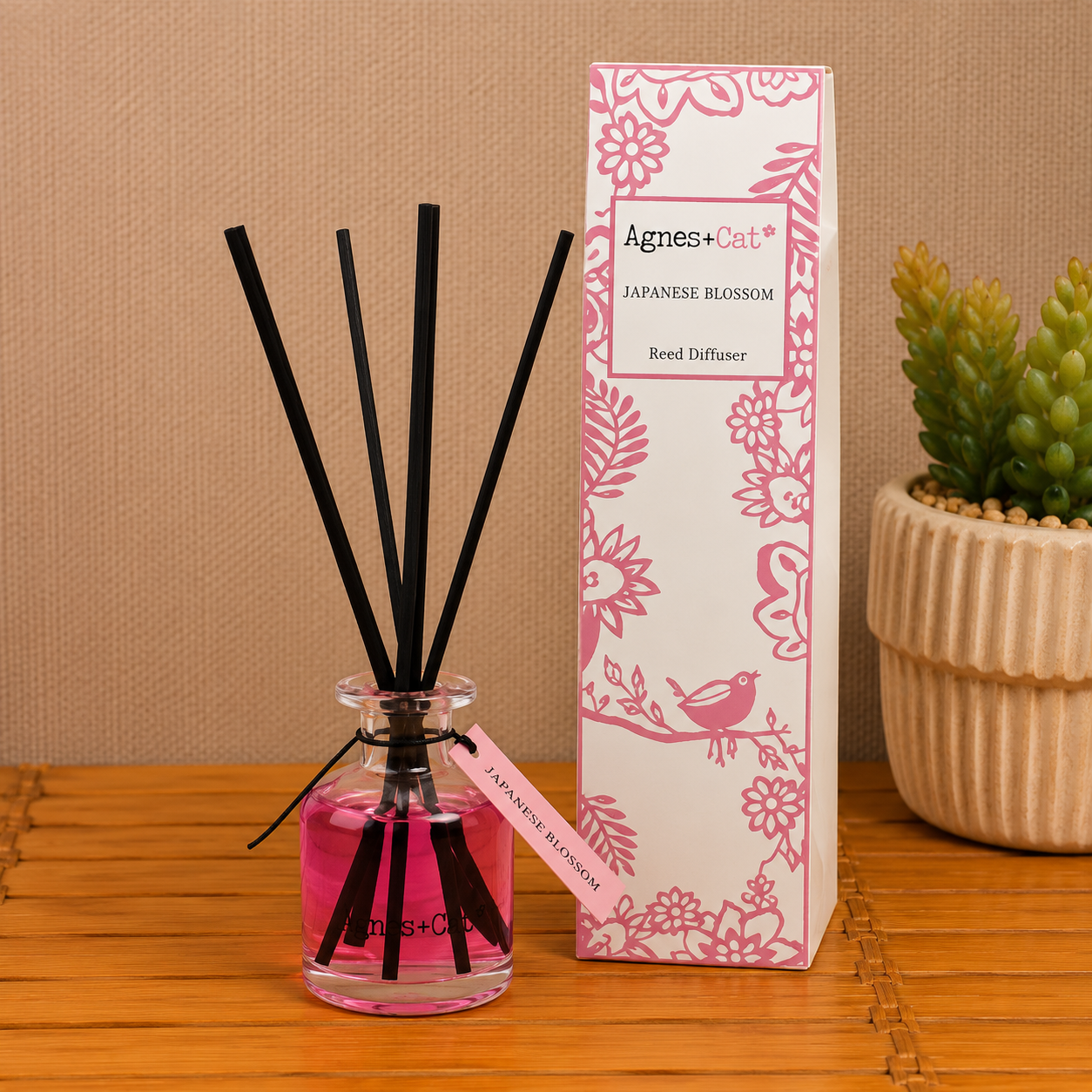 Agnes & Cat Japanese Blossom Geurstokjes 140 ml | Luxe Reed Diffuser