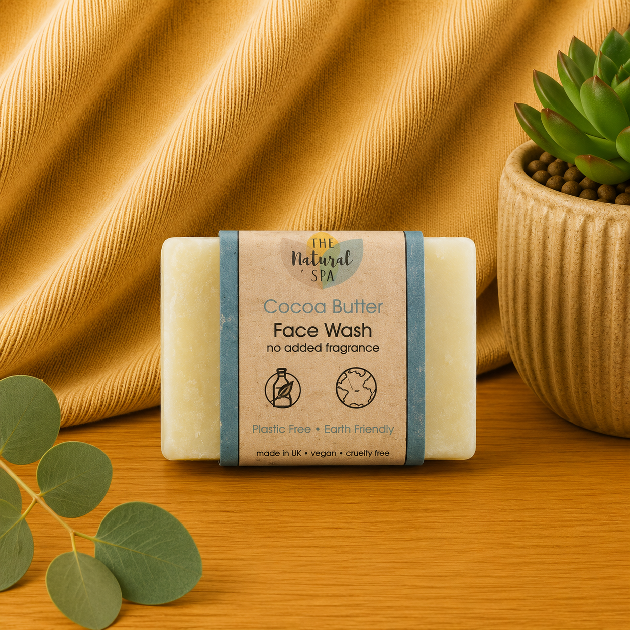 The Natural Spa Cocoa Butter Face Wash Bar | Geurvrij | 75g